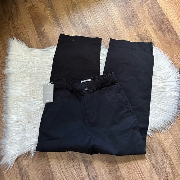 EVERLANE The Organic Wide Leg Pant In Black - Picture 4 of 8